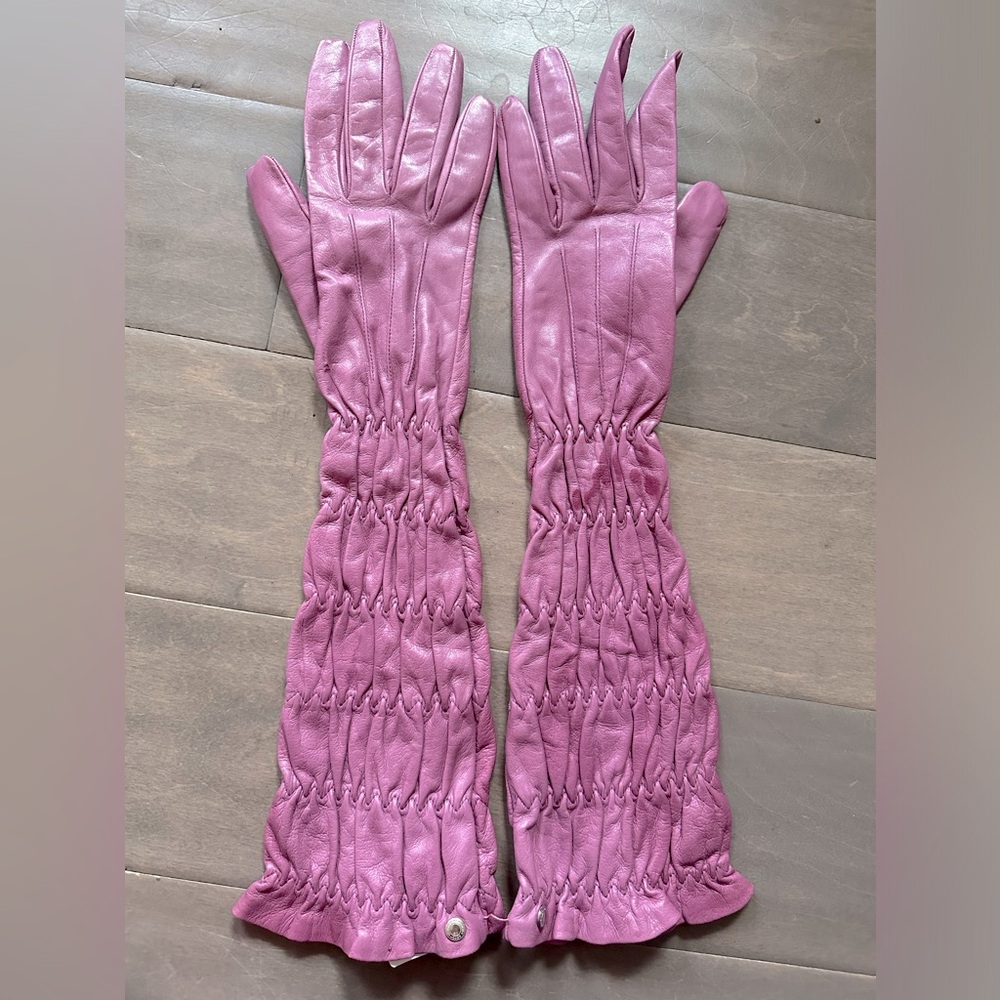 Rose long gloves Faux Leather